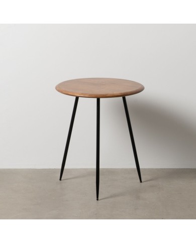 Tavolo aggiuntivo LAGOM Nero Beige Ferro Legno d'albero della gomma 50 x 50 x 60 cm