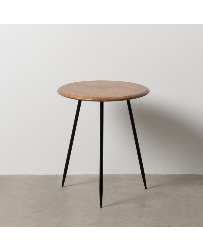 Tavolo aggiuntivo LAGOM Nero Beige Ferro Legno d'albero della gomma 50 x 50 x 60 cm