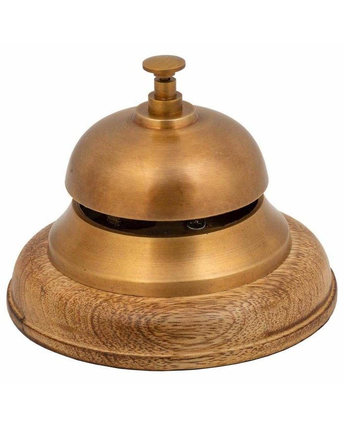 Citofono Alexandra House Living Marrone Ottone Legno di acacia 12 x 10 x 12 cm