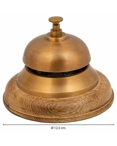 Citofono Alexandra House Living Marrone Ottone Legno di acacia 12 x 10 x 12 cm