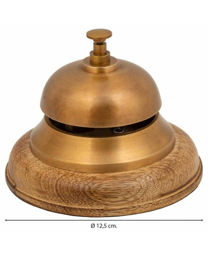 Citofono Alexandra House Living Marrone Ottone Legno di acacia 12 x 10 x 12 cm