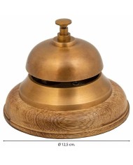 Citofono Alexandra House Living Marrone Ottone Legno di acacia 12 x 10 x 12 cm