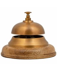 Citofono Alexandra House Living Marrone Ottone Legno di acacia 12 x 10 x 12 cm