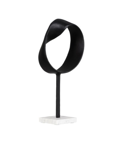 Statua Decorativa Bianco Nero Alluminio Marmo 20 x 10 x 38 cm