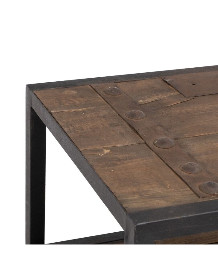 Tavolino da Caffè Nero Naturale 165 x 64 x 55 cm