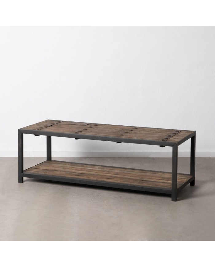 Tavolino da Caffè Nero Naturale 165 x 64 x 55 cm