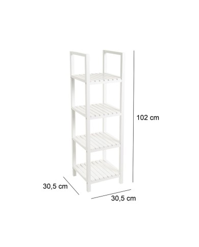 Scaffale da Bagno Bianco 31 x 31 x 102 cm Scaffale da Bagno Bianco 31 x 31 x 102 cm