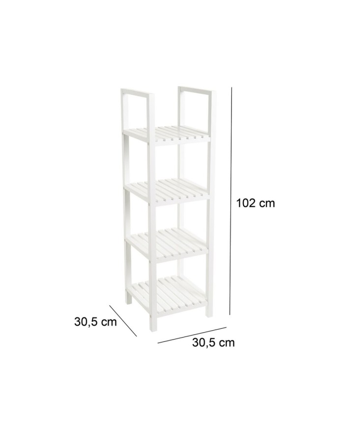 Scaffale da Bagno Bianco 31 x 31 x 102 cm Scaffale da Bagno Bianco 31 x 31 x 102 cm