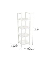 Scaffale da Bagno Bianco 31 x 31 x 102 cm Scaffale da Bagno Bianco 31 x 31 x 102 cm
