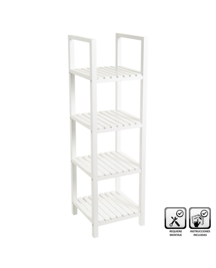 Scaffale da Bagno Bianco 31 x 31 x 102 cm Scaffale da Bagno Bianco 31 x 31 x 102 cm