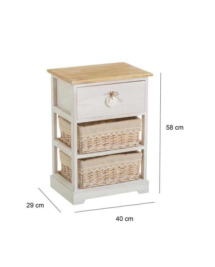Cassettiera SWEET HEART Crema Naturale 40 x 29 x 58 cm