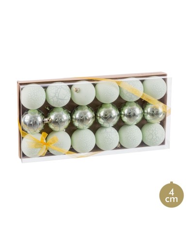Palle di Natale Verde Plastica Ø 4 cm (18 Unità)