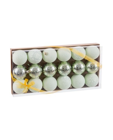 Palle di Natale Verde Plastica Ø 4 cm (18 Unità)