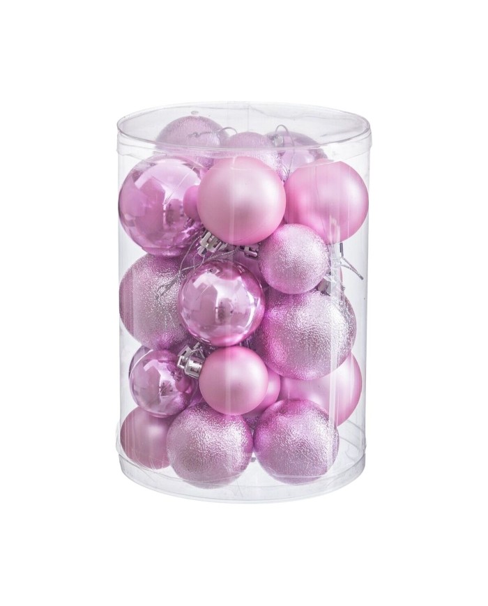 Palle di Natale Rosa Plastica (27 Unità)