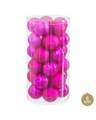 Palle di Natale Rosa Plastica (27 Unità)