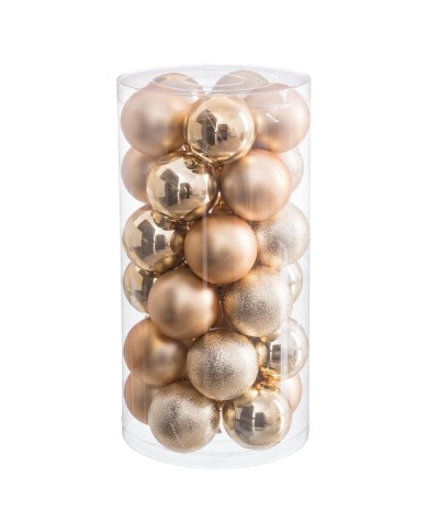Palle di Natale Dorato Plastica Ø 6 cm (30 Unità)