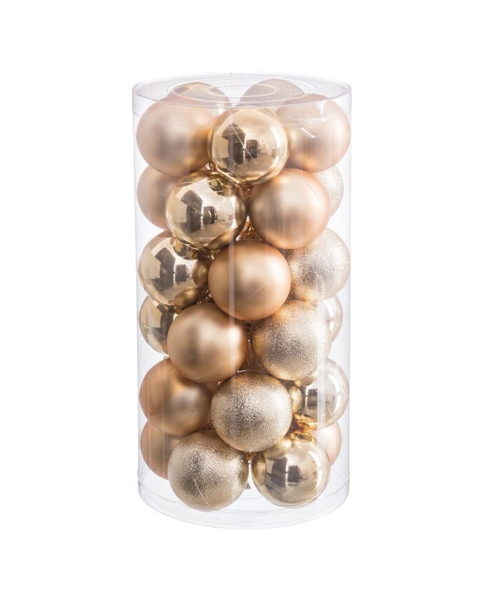 Palle di Natale Dorato Plastica Ø 6 cm (30 Unità)