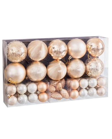 Palle di Natale Dorato Plastica (50 Unità)