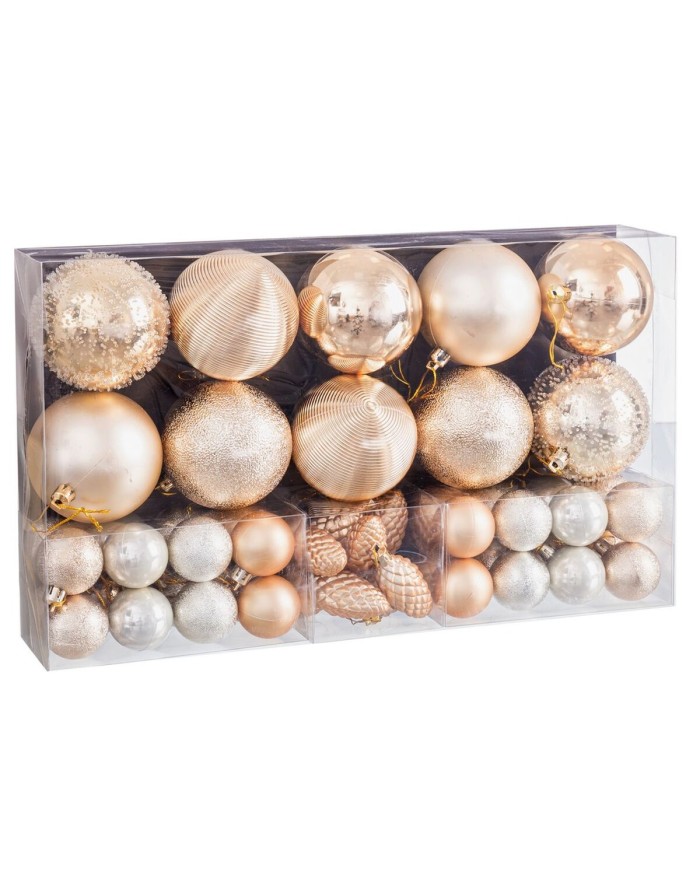 Palle di Natale Dorato Plastica (50 Unità) Palle di Natale Dorato Plastica (50 Unità)