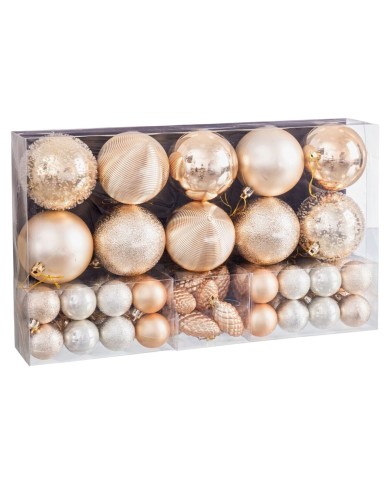 Palle di Natale Dorato Plastica (50 Unità)