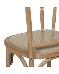 Sedia da Sala da Pranzo Beige Naturale Legno d'albero della gomma Cotone Poliestere 45 x 46 x 92 cm Sedia da Sala da Pranzo Beige Naturale Legno d'albero della gomma Cotone Poliestere 45 x 46 x 92 cm