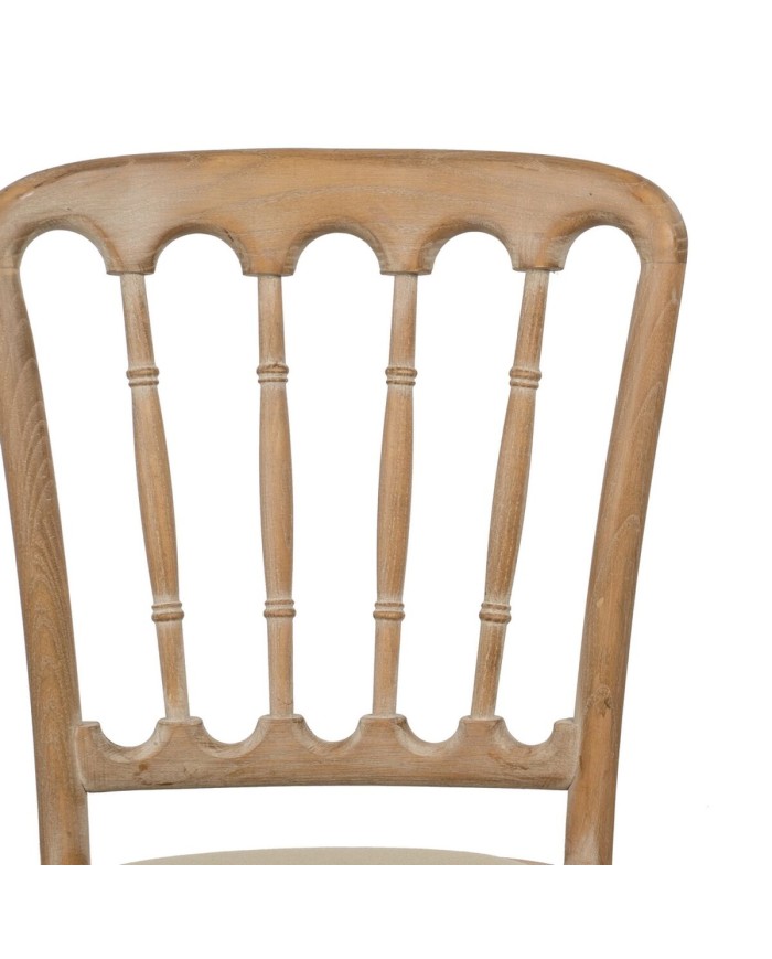 Sedia da Sala da Pranzo Beige Naturale Legno d'albero della gomma Cotone Poliestere 45 x 46 x 92 cm Sedia da Sala da Pranzo Beige Naturale Legno d'albero della gomma Cotone Poliestere 45 x 46 x 92 cm