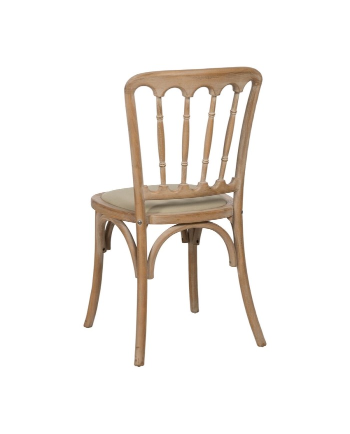 Sedia da Sala da Pranzo Beige Naturale Legno d'albero della gomma Cotone Poliestere 45 x 46 x 92 cm Sedia da Sala da Pranzo Beige Naturale Legno d'albero della gomma Cotone Poliestere 45 x 46 x 92 cm