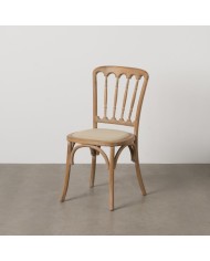 Sedia da Sala da Pranzo Beige Naturale Legno d'albero della gomma Cotone Poliestere 45 x 46 x 92 cm Sedia da Sala da Pranzo Beige Naturale Legno d'albero della gomma Cotone Poliestere 45 x 46 x 92 cm