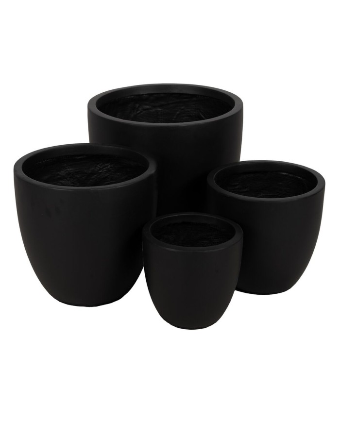 Set di vasi da fiori Nero 44 x 44 x 41,5 cm (4 Unità)