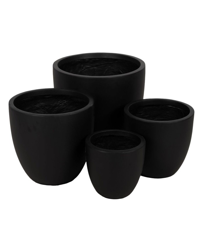Set di vasi da fiori Nero 44 x 44 x 41,5 cm (4 Unità)