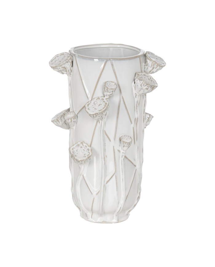 Vaso Bianco Ceramica 25,5 x 24 x 41 cm Vaso Bianco Ceramica 25,5 x 24 x 41 cm