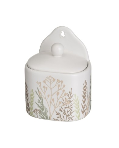 Portasale con Coperchio GRASS Multicolore Gres 500 ml 12 x 8,5 x 15 cm