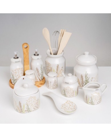 Portasale con Coperchio GRASS Multicolore Gres 500 ml 12 x 8,5 x 15 cm