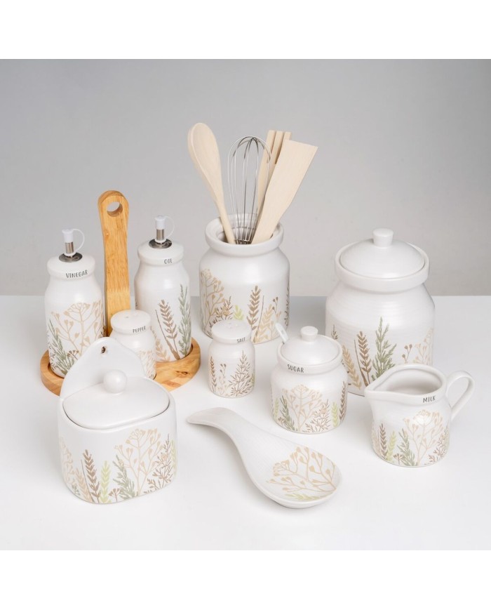 Portasale con Coperchio GRASS Multicolore Gres 500 ml 12 x 8,5 x 15 cm