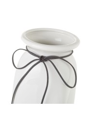 Vaso Bianco Grigio Ceramica 11 x 11 x 30,5 cm Vaso Bianco Grigio Ceramica 11 x 11 x 30,5 cm