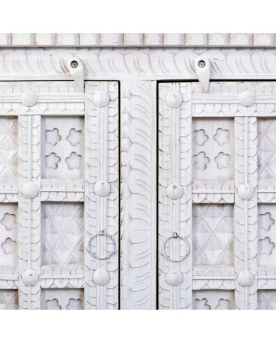 Credenza Alexandra House Living Bianco Naturale Legno di mango 42 x 130 x 101 cm Credenza Alexandra House Living Bianco Naturale Legno di mango 42 x 130 x 101 cm