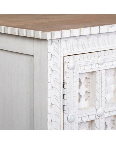 Credenza Alexandra House Living Bianco Naturale Legno di mango 42 x 130 x 101 cm Credenza Alexandra House Living Bianco Naturale Legno di mango 42 x 130 x 101 cm