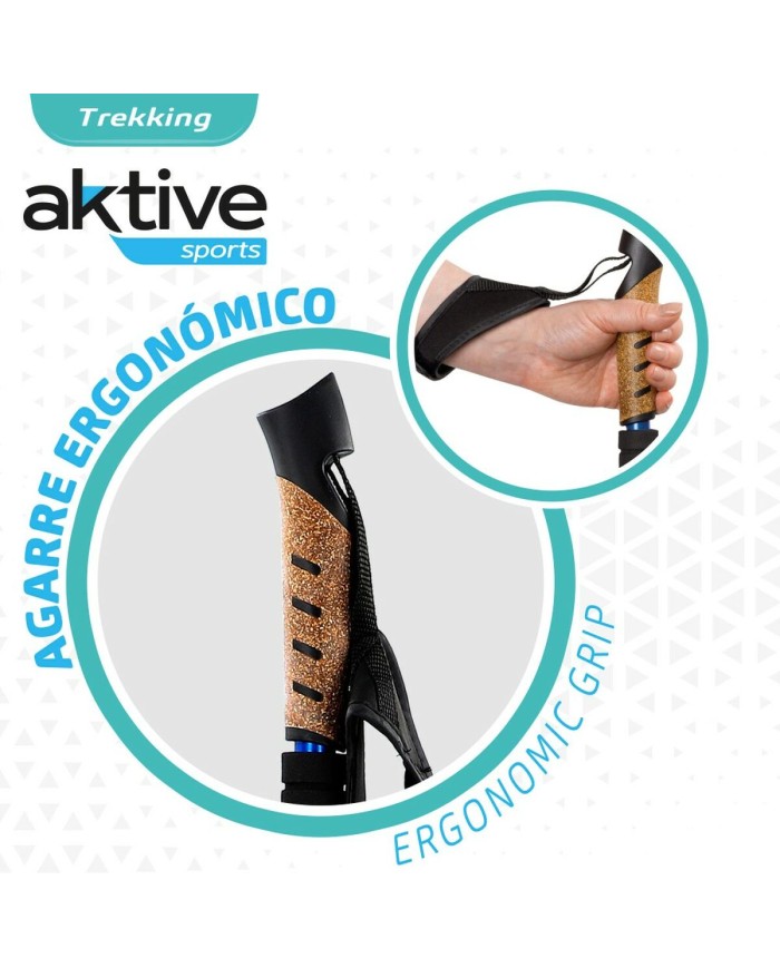 Set di 2 bastoncini da trekking Aktive 5 x 135 x 5 cm (6 Unità)