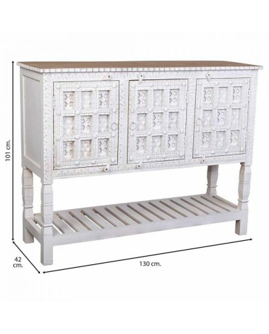 Credenza Alexandra House Living Bianco Naturale Legno di mango 42 x 130 x 101 cm Credenza Alexandra House Living Bianco Naturale Legno di mango 42 x 130 x 101 cm
