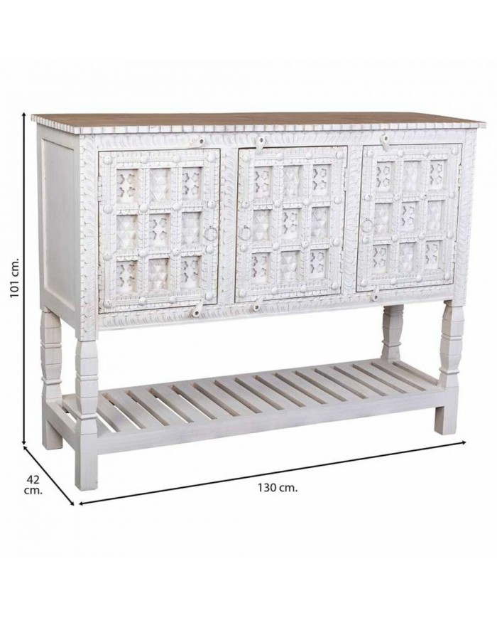 Credenza Alexandra House Living Bianco Naturale Legno di mango 42 x 130 x 101 cm