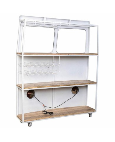 Barra portabottiglie Alexandra House Living Drive Bianco Rosso 40 x 135 x 178 cm Barra portabottiglie Alexandra House Living Drive Bianco Rosso 40 x 135 x 178 cm