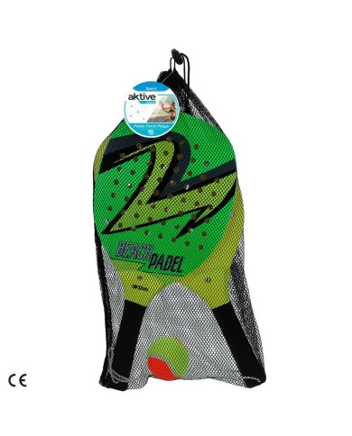 Palette da Spiaggia con Palla Aktive Legno 21 x 44 x 1 cm (12 Unità)