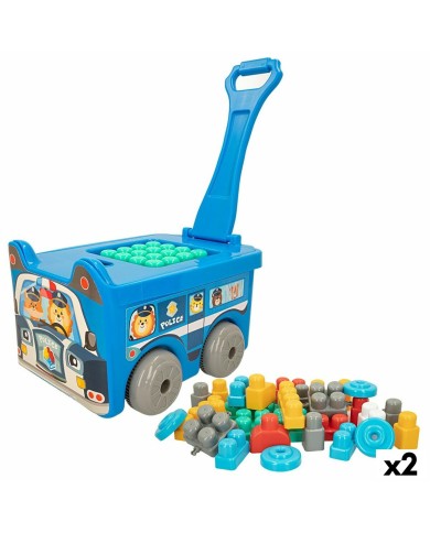Blocchi di Costruzioni Color Block Valigia Macchina Polizia 30 Pezzi (2 Unità)
