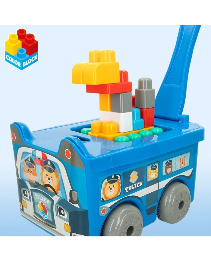 Blocchi di Costruzioni Color Block Valigia Macchina Polizia 30 Pezzi (2 Unità)