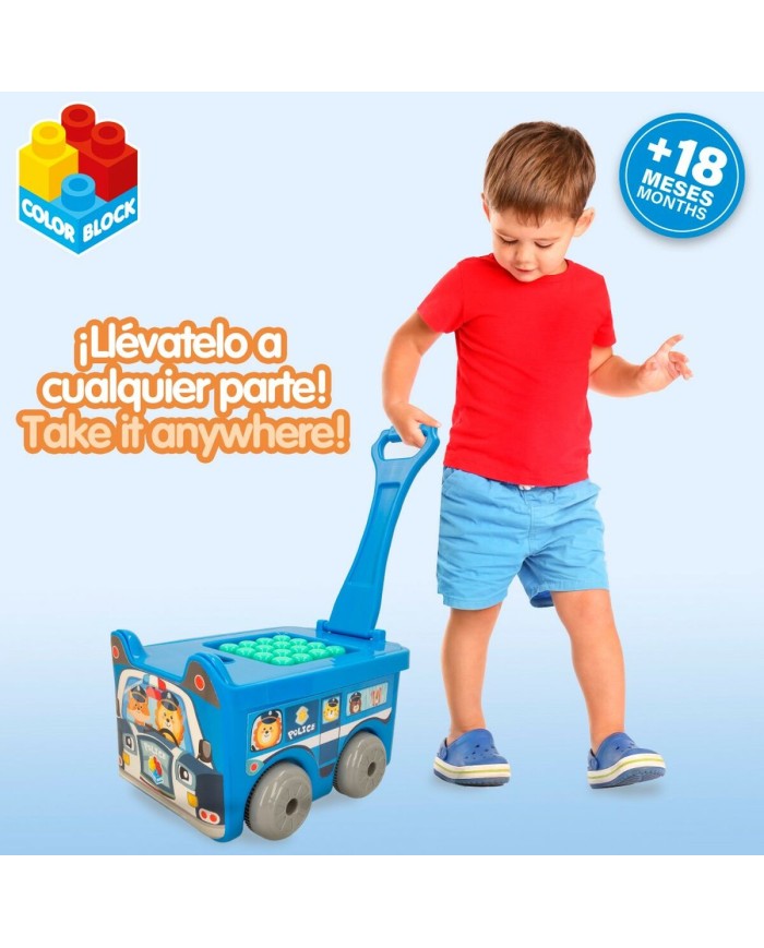 Blocchi di Costruzioni Color Block Valigia Macchina Polizia 30 Pezzi (2 Unità)