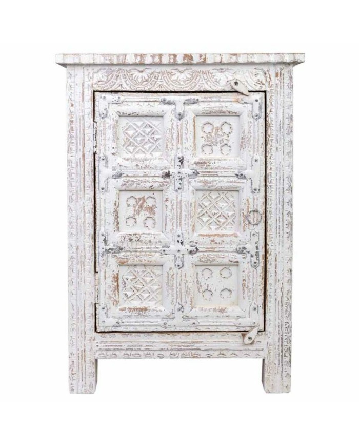 Comodino Alexandra House Living Bianco Marrone 40 x 53 x 73 cm Comodino Alexandra House Living Bianco Marrone 40 x 53 x 73 cm