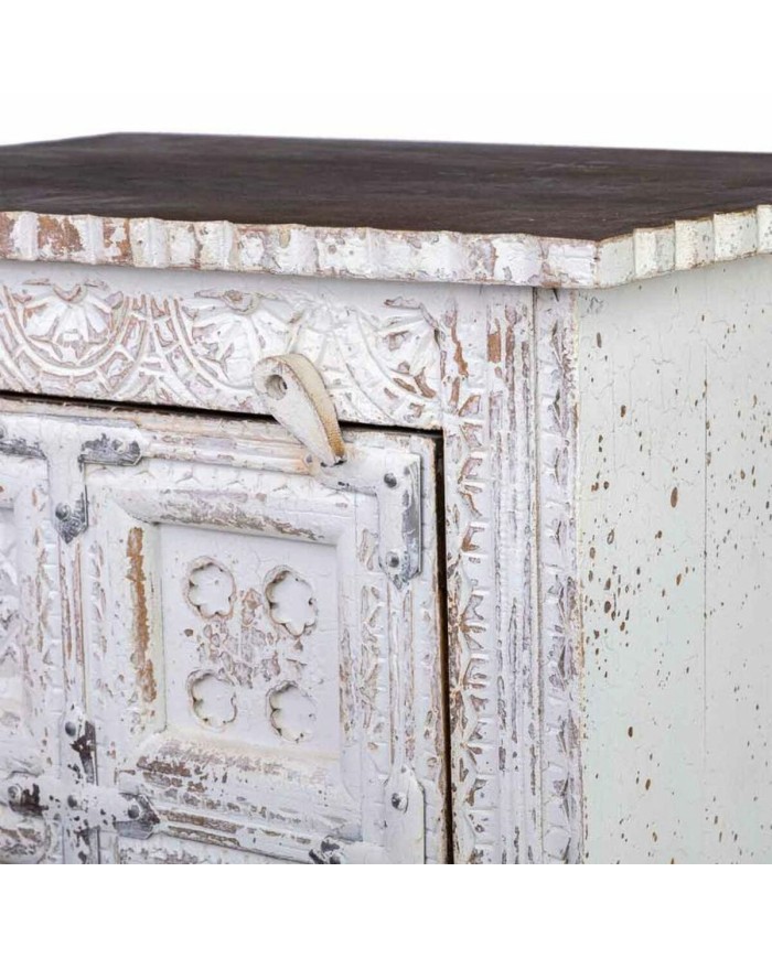 Comodino Alexandra House Living Bianco Marrone 40 x 53 x 73 cm Comodino Alexandra House Living Bianco Marrone 40 x 53 x 73 cm