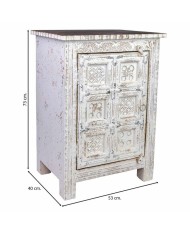 Comodino Alexandra House Living Bianco Marrone 40 x 53 x 73 cm Comodino Alexandra House Living Bianco Marrone 40 x 53 x 73 cm