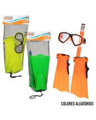 Maschera da Snorkeling con Boccaglio e Pinne Colorbaby (6 Unità)