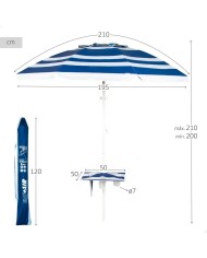 Ombrellone Aktive Acciaio Tessuto Oxford 210 x 205 x 210 cm